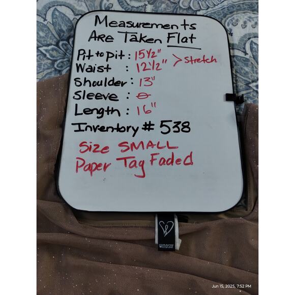 Y2K Windsor Women's Small Mesh Corset Bustier Crop Whimsical Shimmer Top Party - Picture 10 of 12